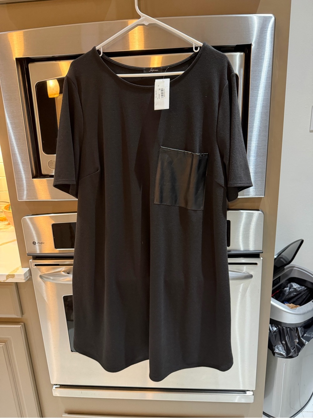 Soprano Black Midi Dress with Pocket